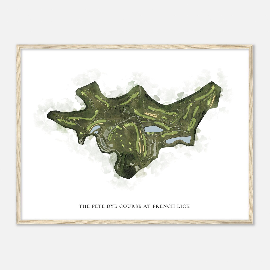 The Pete Dye Course at French Lick Classic Aerial Map Golf Poster