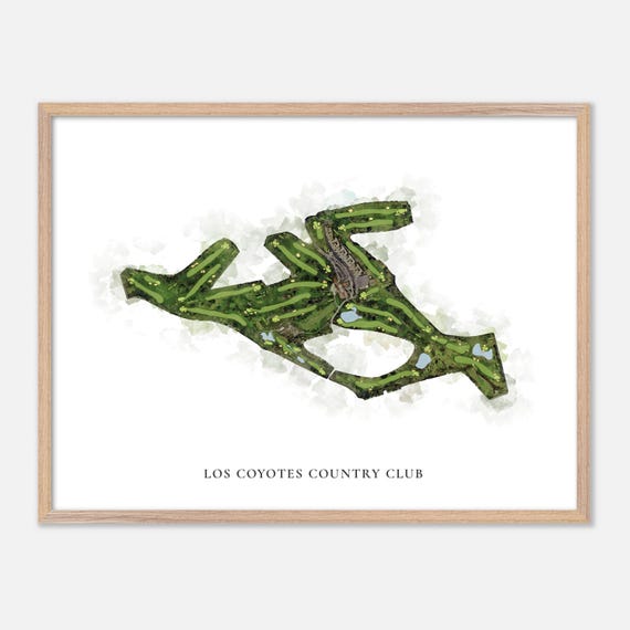 Los Coyotes Country Club In Buena Park California Classic Watercolor Map Golfer Gift Golf Wall Art Golf Poster Print Course Layout