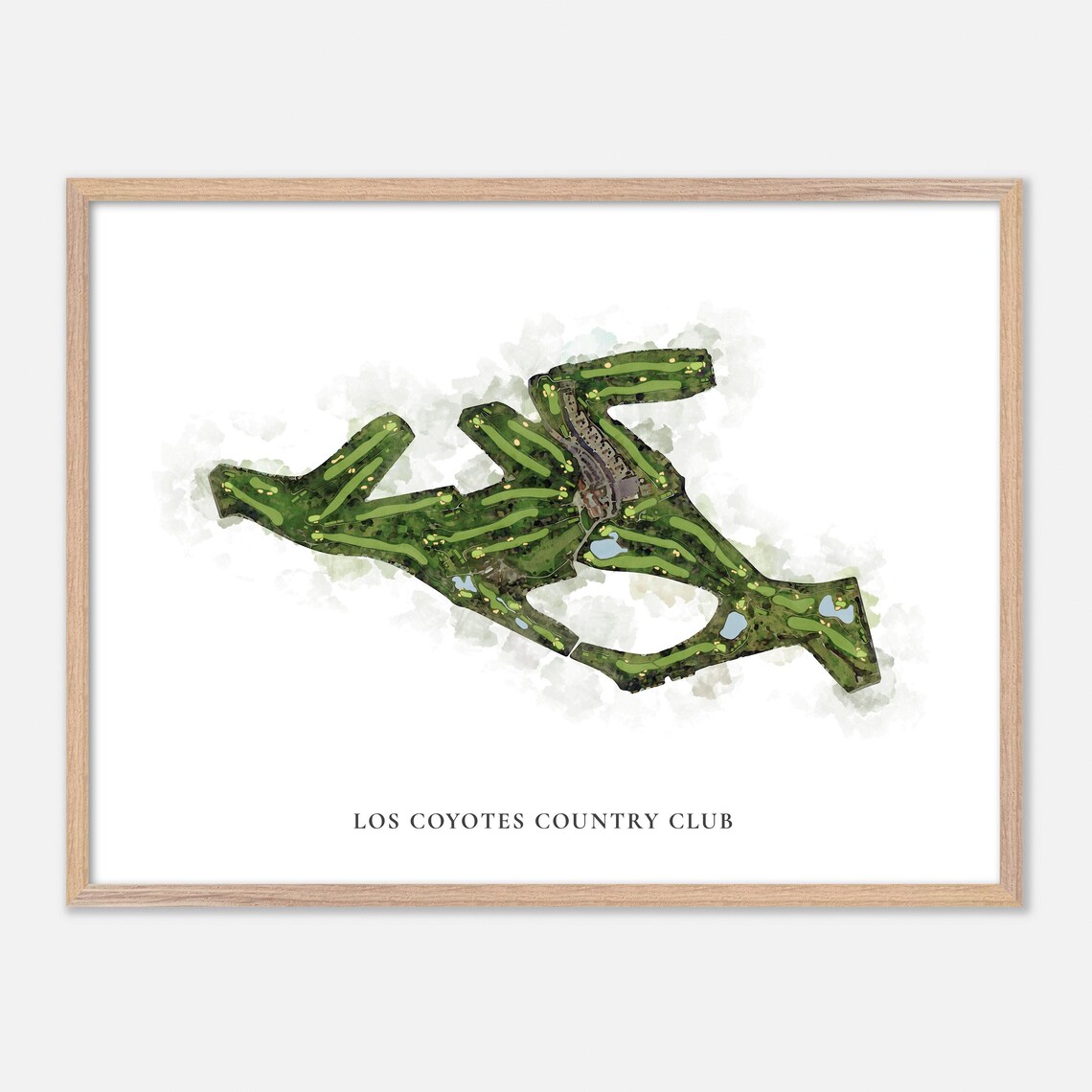 Los Coyotes Country Club California Classic Watercolor Map Poster