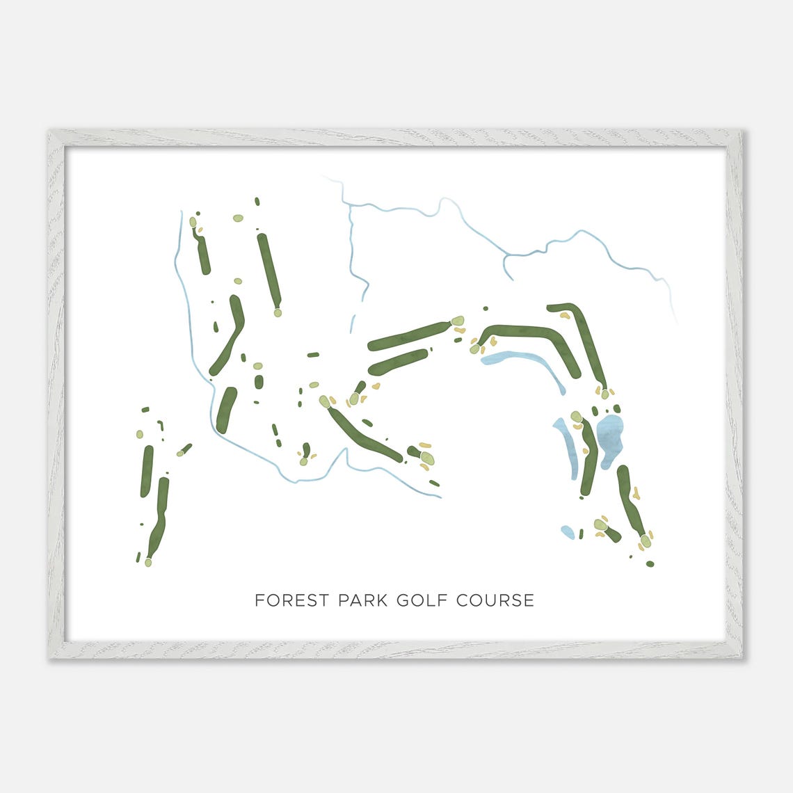 Forest Park Golf Course Indiana Modern Watercolor Map Poster - Image 4