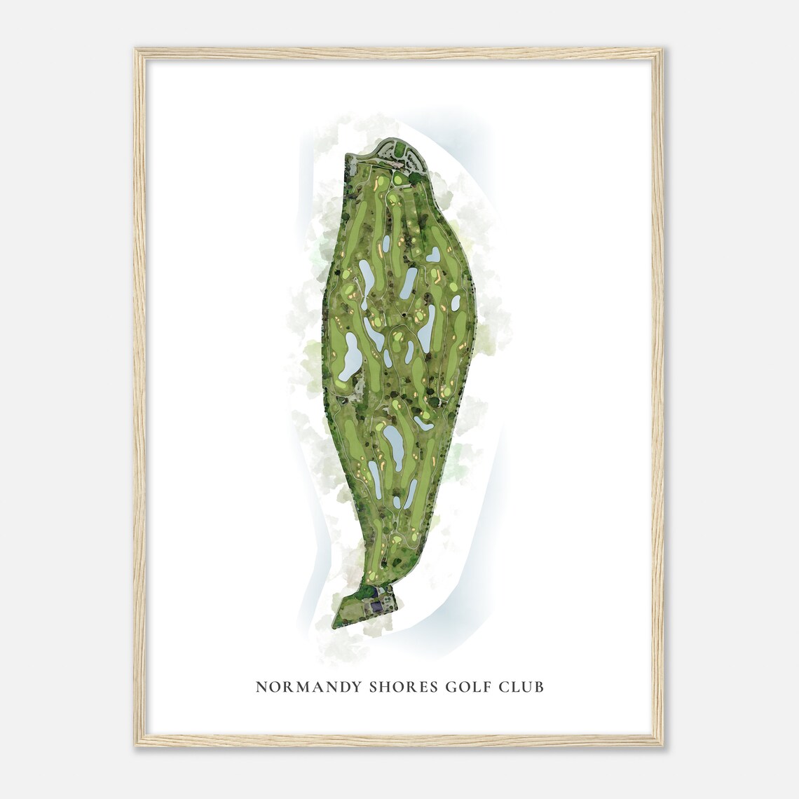 Normandy Shores Golf Club Florida Classic Watercolor Map Poster - Image 2