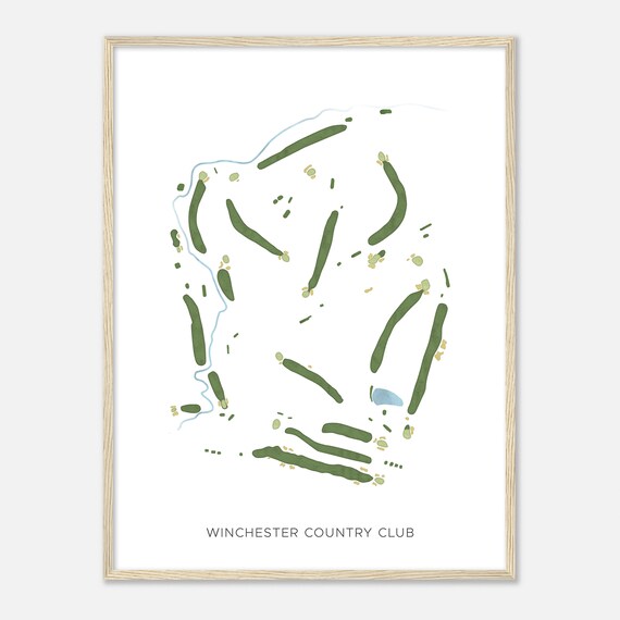 Winchester Country Club Virginia Modern Watercolor Course Map Poster