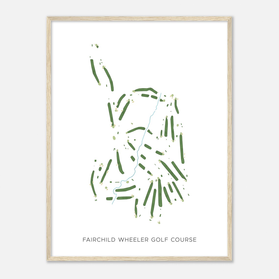 Fairchild Wheeler Golf Course Connecticut Modern Watercolor Map Golfer Gift Golf Wall Art Golf Poster Print Course Layout