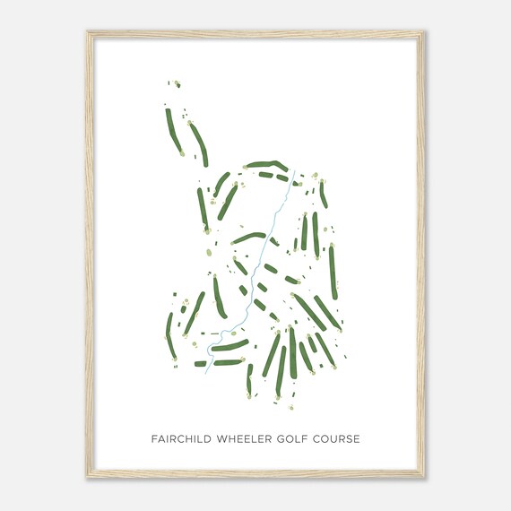 Fairchild Wheeler Golf Course Connecticut Modern Watercolor Map Golfer Gift Golf Wall Art Golf Poster Print Course Layout