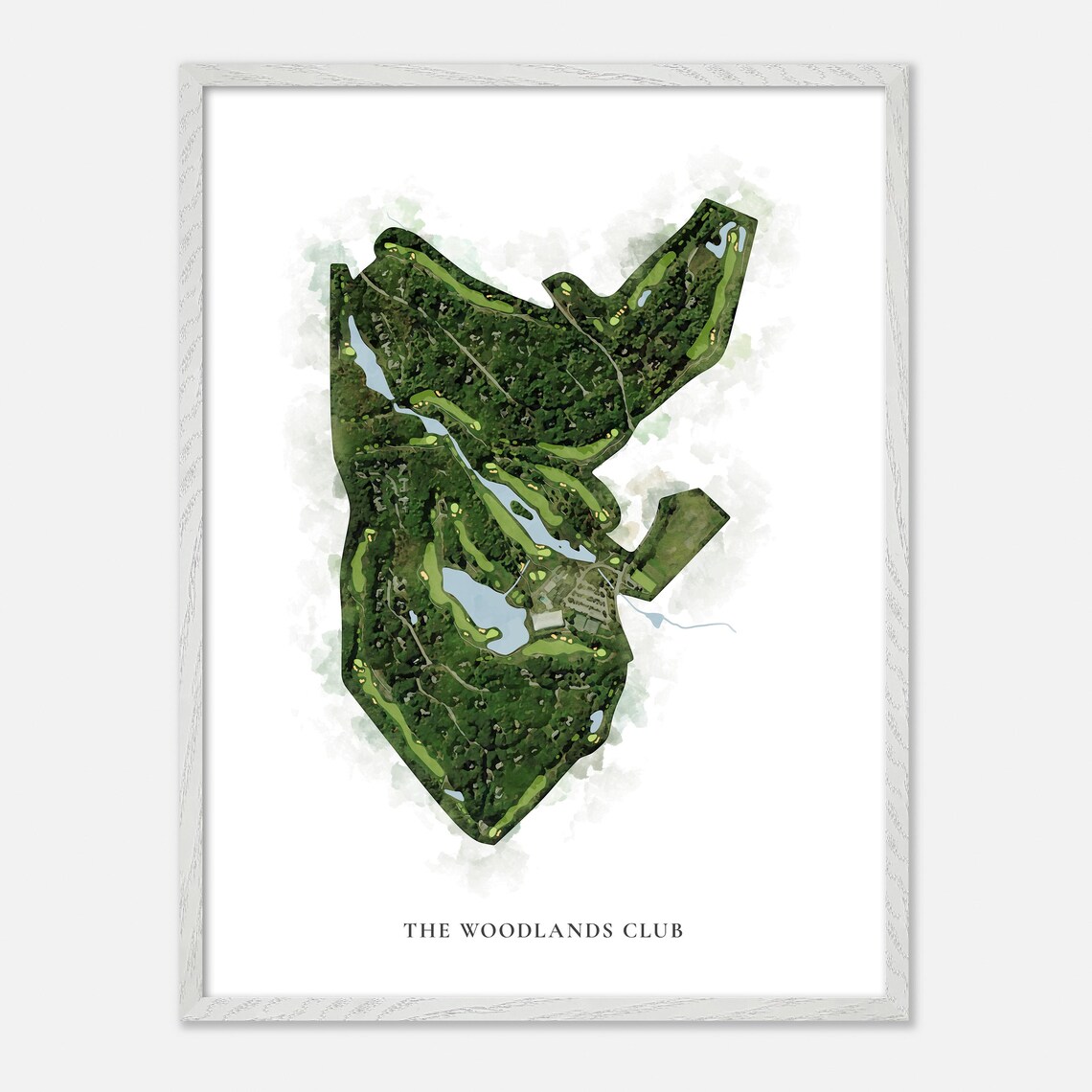 The Woodlands Club Falmouth Maine Classic Watercolor Map Poster - Image 2