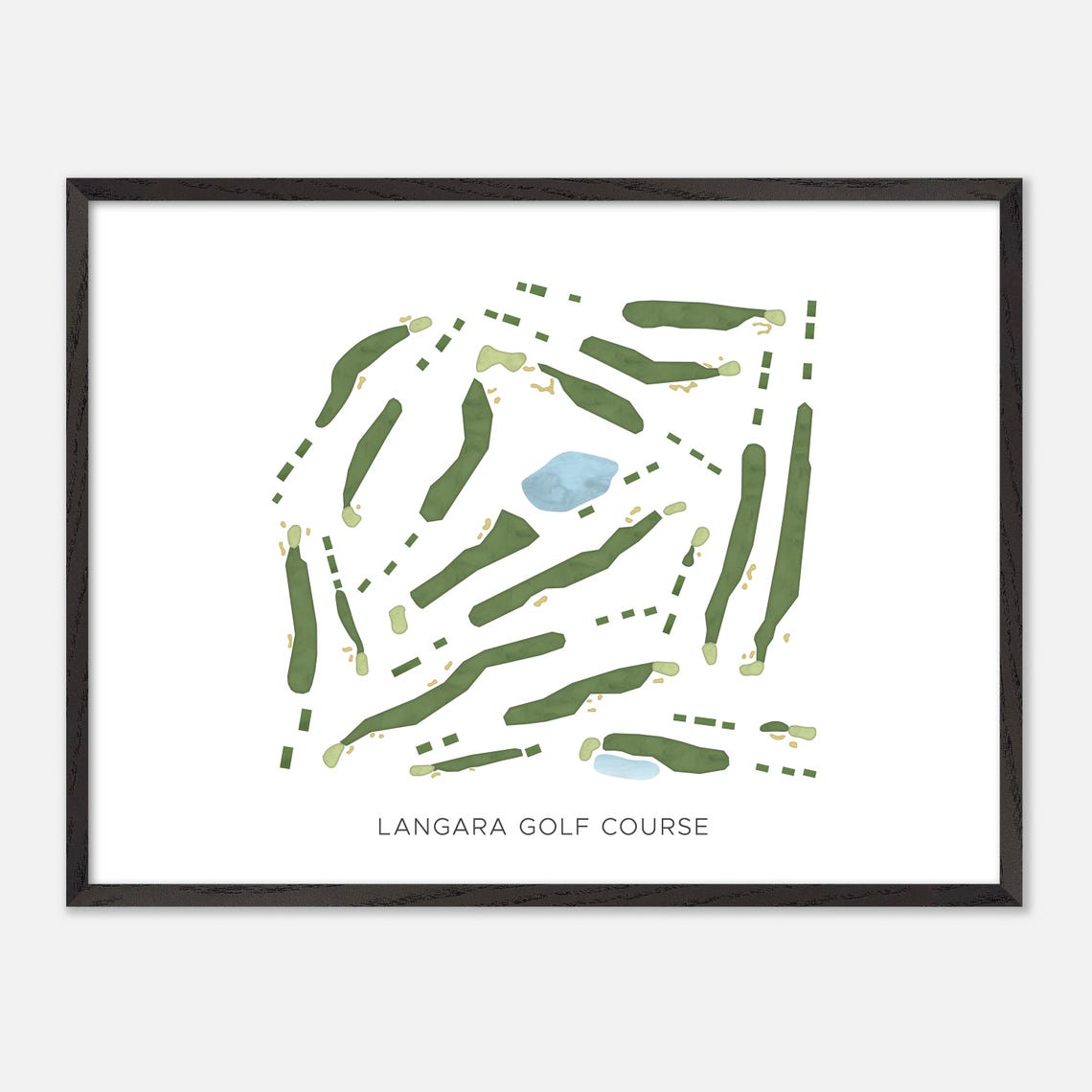 Langara Golf Course Vancouver Canada Modern Watercolor Map Poster - Image 4