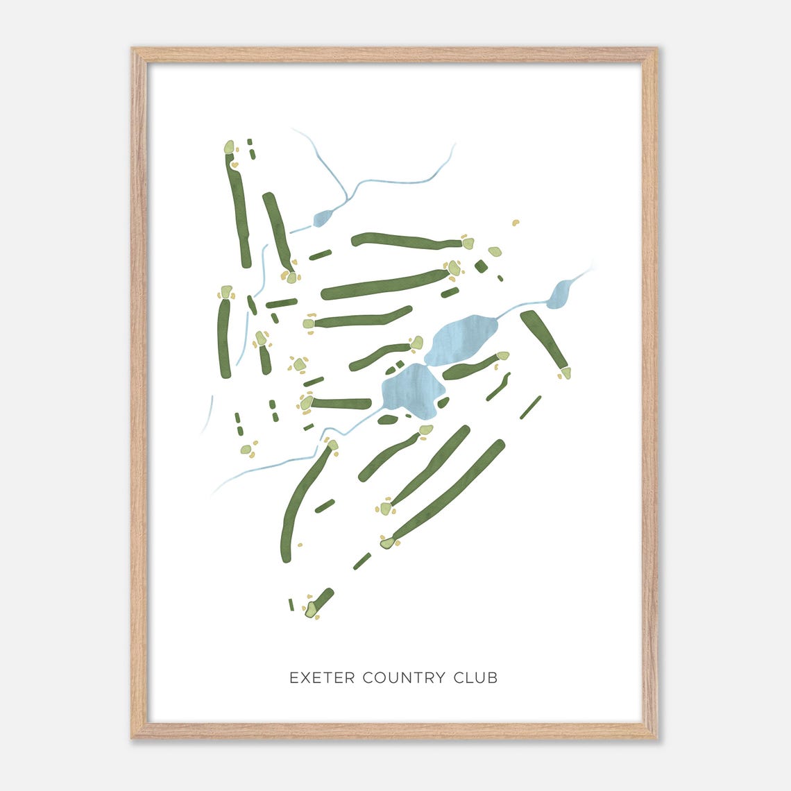 Exeter Country Club Rhode Island Modern Watercolor Map Poster - Image 6