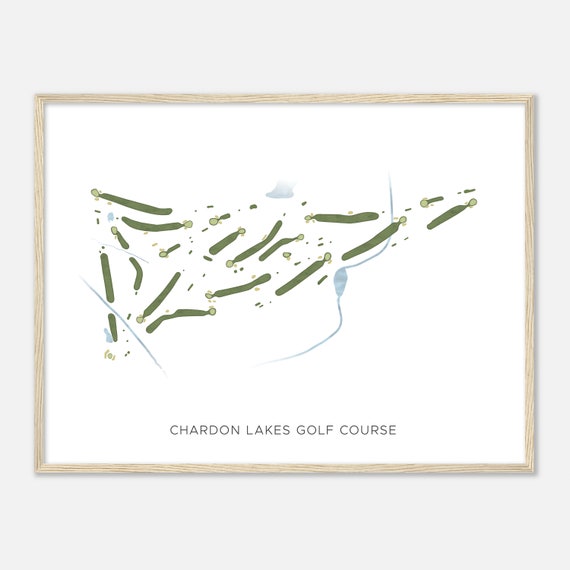 Chardon Lakes Golf Course Ohio Watercolor Map Print
