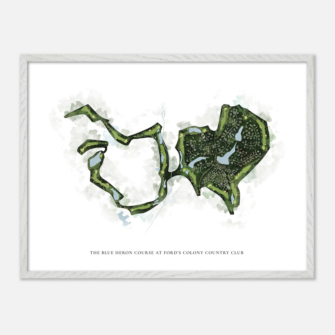 The Blue Heron Course Fords Colony Country Club Williamsburg Map Poster - Image 4