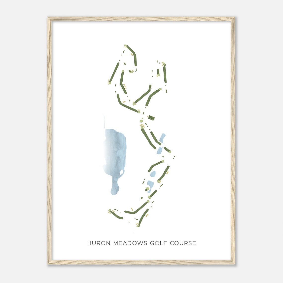 Huron Meadows Golf Course Watercolor Course Map Golfer Gift Poster - Image 2