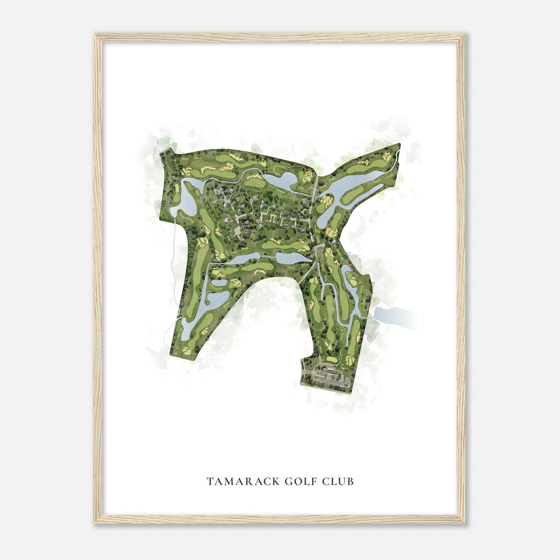 Tamarack Golf Club Watercolor Aerial Golf Course Map Art Poster