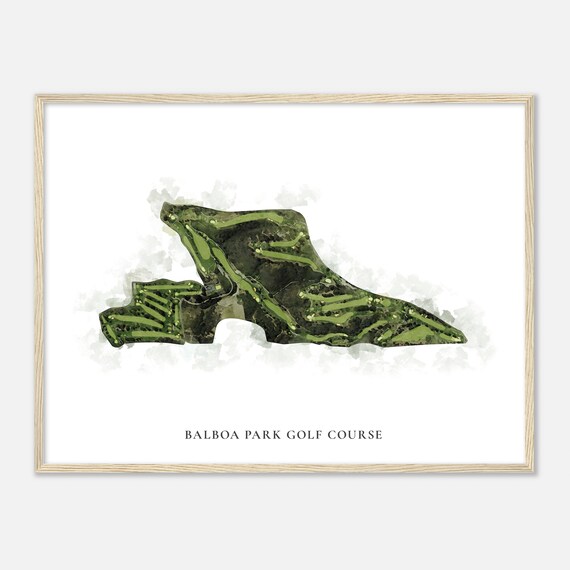 Balboa Park Golf Course California Classic Watercolor Map Golfer Gift Golf Wall Art Golf Poster Print Course Layout
