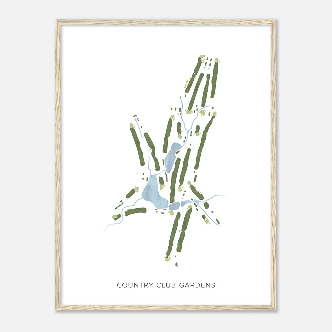 Scenic Country Club Gardens Golf Modern Minimalist Course Map Poster - Image 2