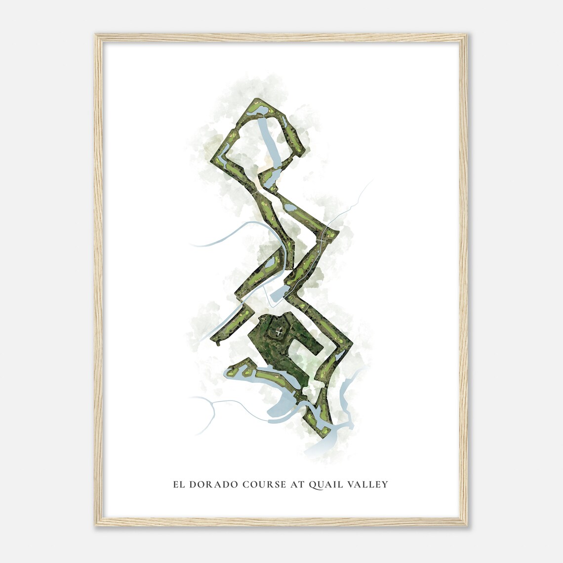 El Dorado Course At Quail Valley Texas Classic Watercolor Map Golfer Gift Golf Wall Art Golf Poster Print Course Layout - Image 2