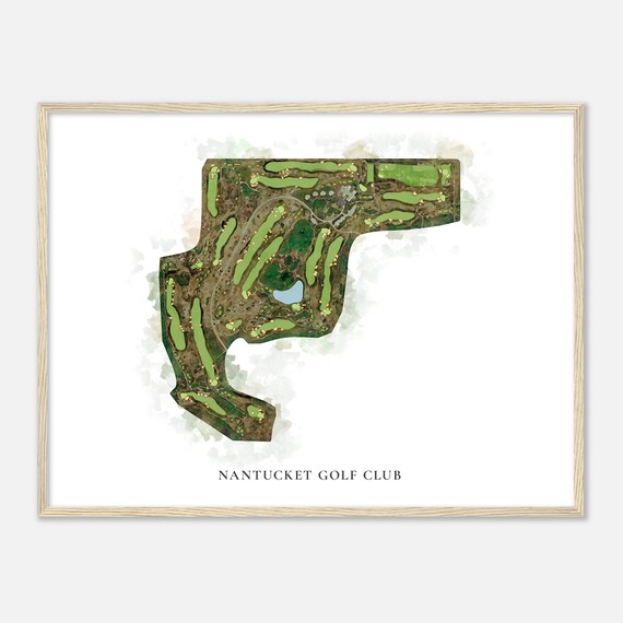 Nantucket Golf Club Massachusetts Classic Watercolor Map Golfer Gift Golf Wall Art Golf Poster Print Course Layout