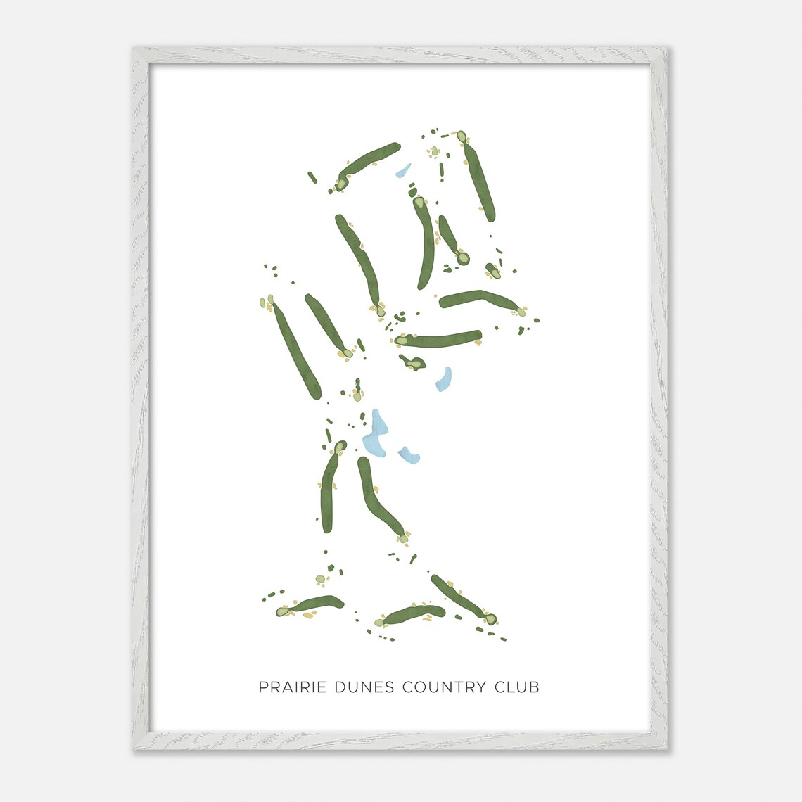 Prairie Dunes Country Club Minimalist Watercolor Fairway Map Poster - Image 2
