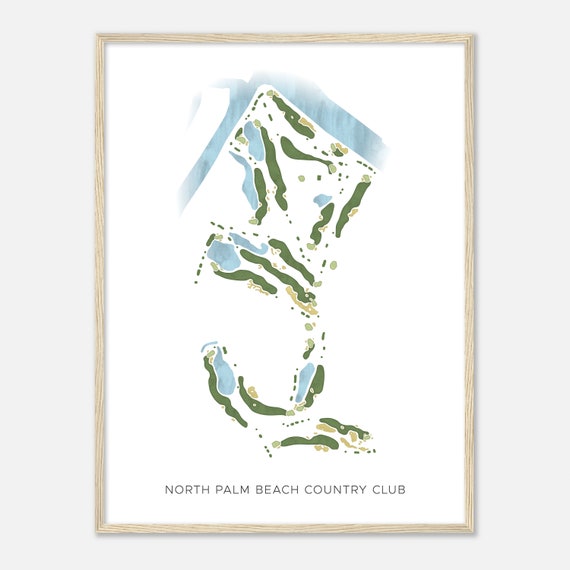 North Palm Beach Country Club Florida Modern Watercolor Map Golfer Gift Golf Wall Art Golf Poster Print Course Layout