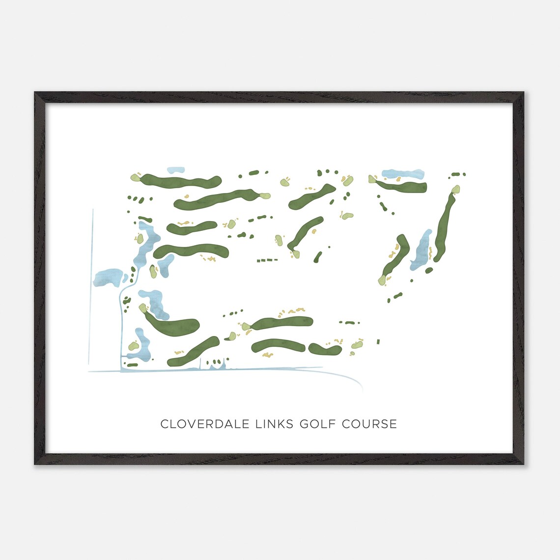 Cloverdale Links Golf Course Canada Minimalist Watercolor Golf Map Poster - Image 4