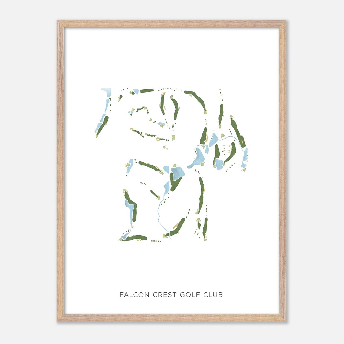 Falcon Crest Golf Club Kuna Idaho Modern Watercolor Map Poster - Image 2
