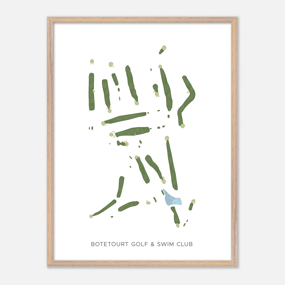 Botetourt Golf and Swim Club Minimalist Watercolor Map Poster - Image 6