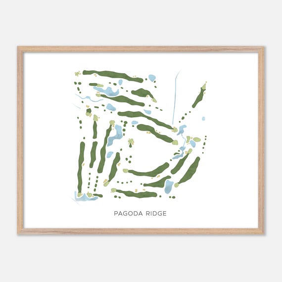 Pagoda Ridge In Canada Modern Watercolor Map Golfer Gift Golf Wall Art Golf Poster Print Course Layout