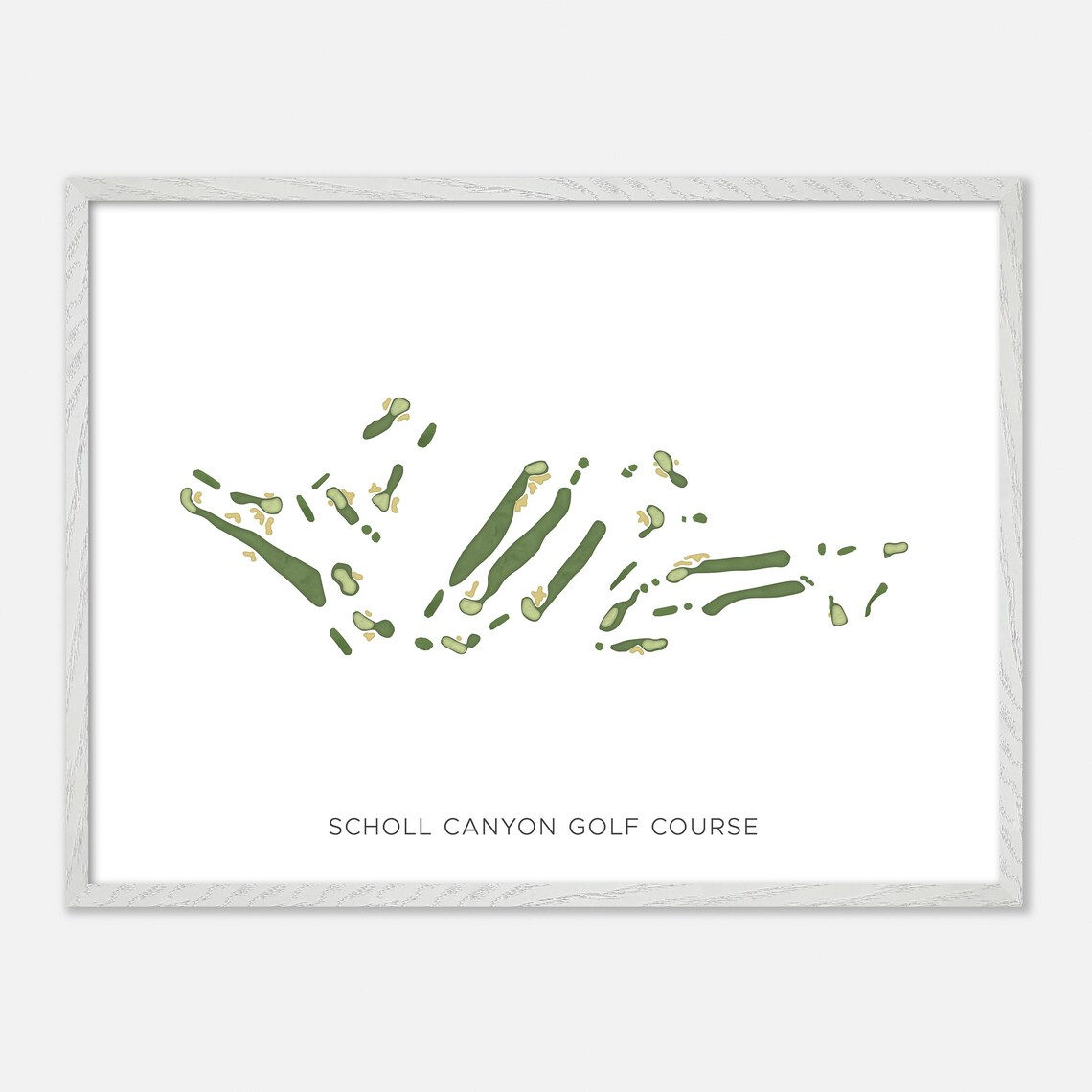 Scholl Canyon Golf Course Minimalist Watercolor Fairway Map Poster - Image 4