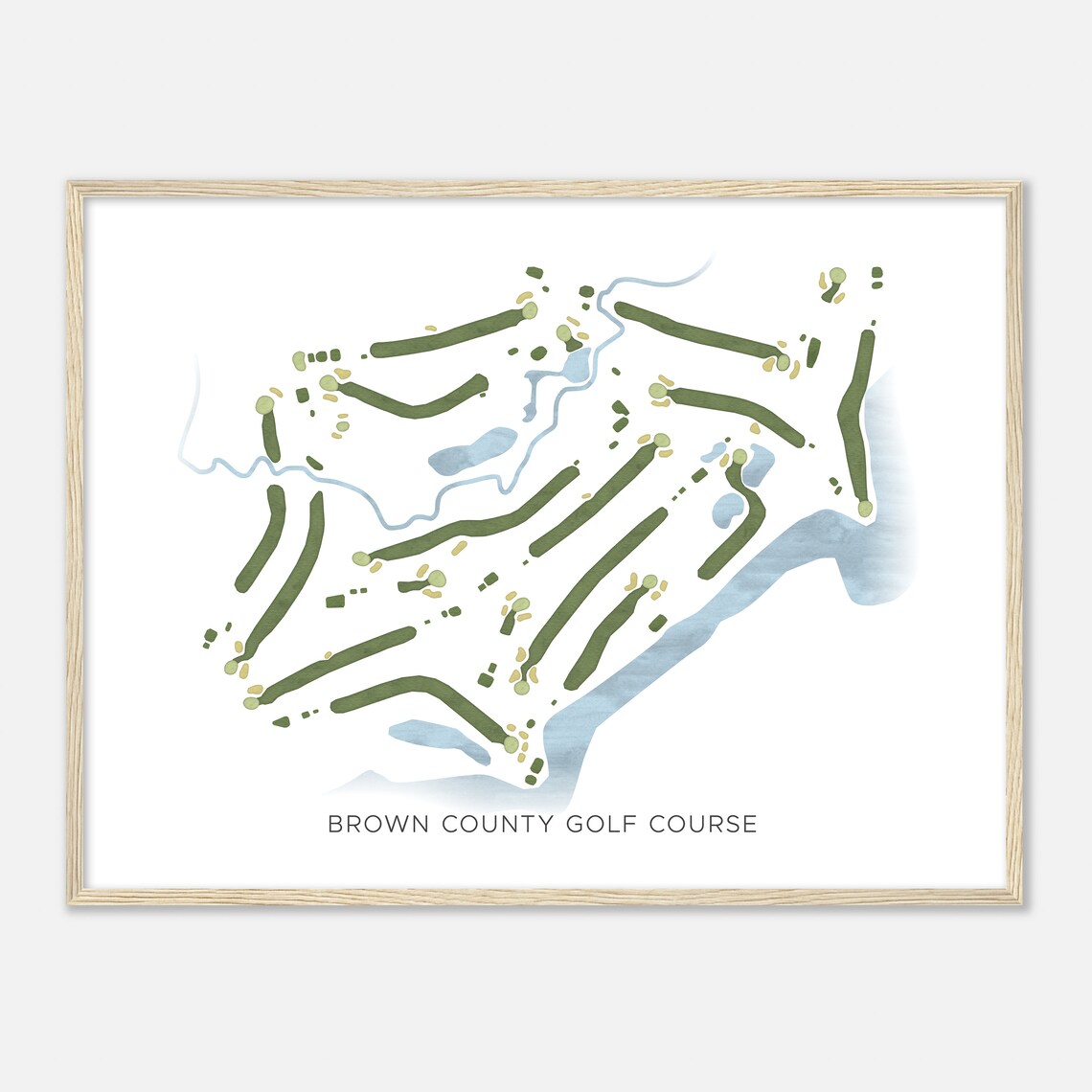 Brown County Golf Course Wisconsin Watercolor Map Print - Image 2