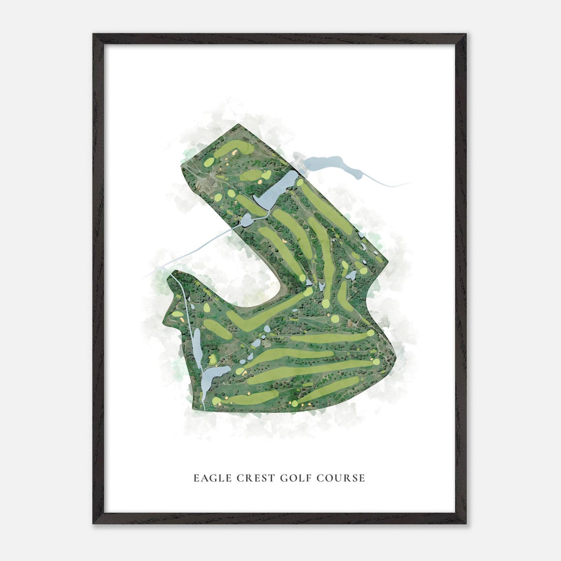 Eagle Crest Golf Course Classic Aerial Watercolor Golf Map Poster - Image 2