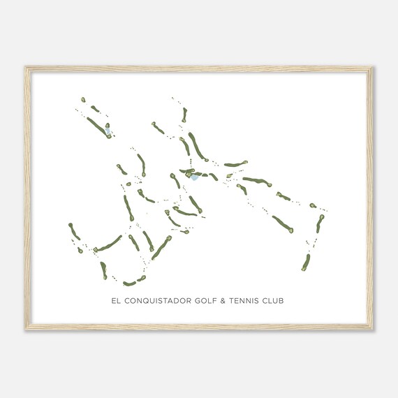 El Conquistador Golf Tennis Club Arizona Modern Watercolor Map Golfer Gift Golf Wall Art Golf Poster Print Course Layout