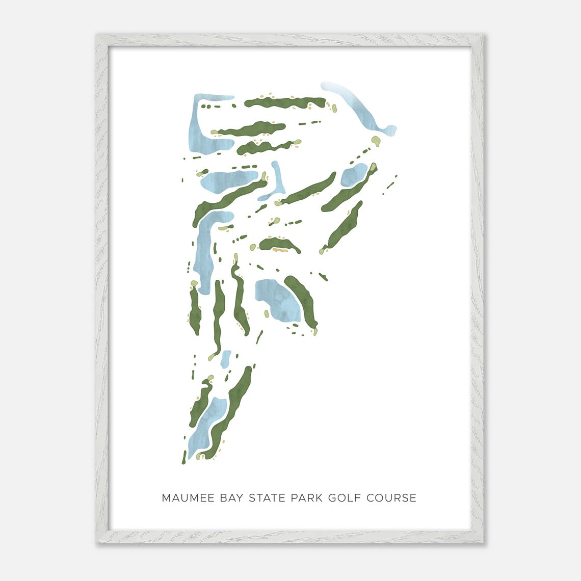 Maumee Bay State Park Golf Course Modern Watercolor Map Poster - Image 2