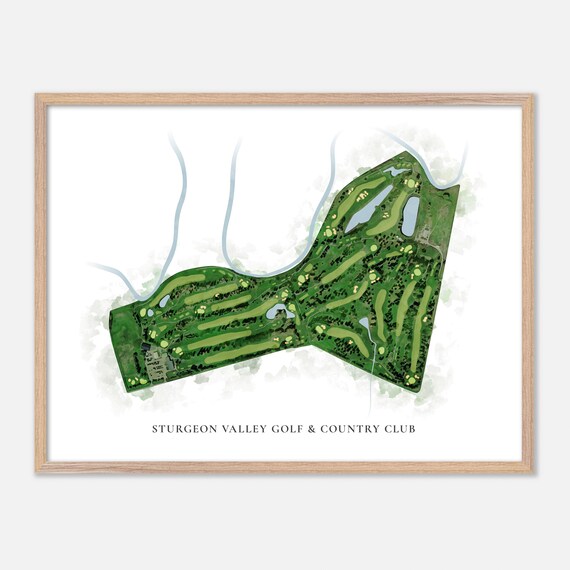 Sturgeon Valley Golf & Country Club Canada Classic Watercolor Map Poster