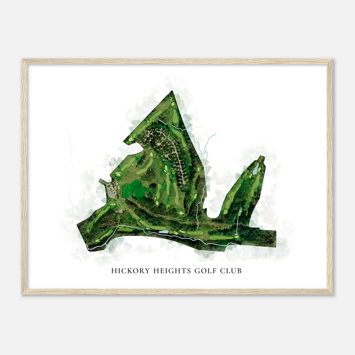 Hickory Heights Golf Club Pennsylvania Classic Watercolor Map Golfer Gift Golf Wall Art Golf Poster Print Course Layout