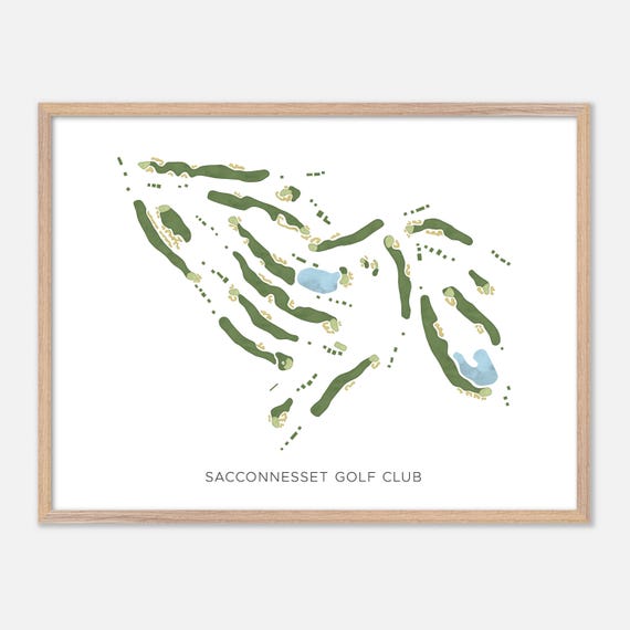Sacconnesset Golf Club In East Falmouth Massachusetts Modern Watercolor Map Golfer Gift Golf Wall Art Golf Poster Print
