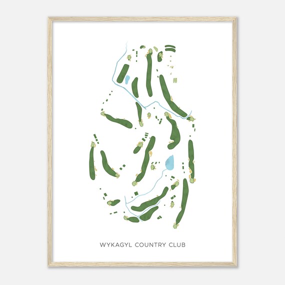 Wykagyl Country Club New York Modern Watercolor Map Golfer Gift Golf Wall Art Golf Poster Print Course Layout