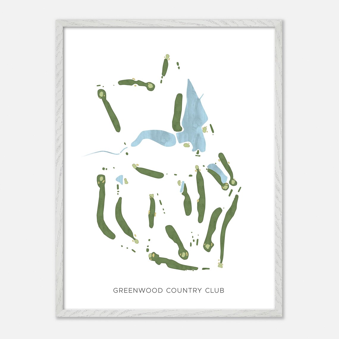 Greenwood Country Club Modern Minimalist Course Map Art Poster - Image 2