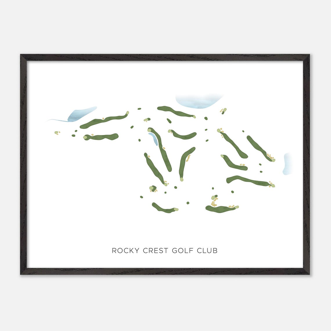 Rocky Crest Golf Club Modern Minimalist Watercolor Golf Map Poster - Image 4