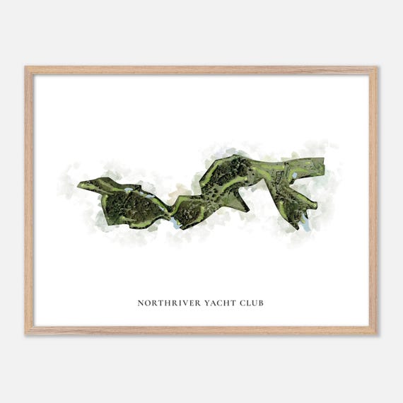 Northriver Yacht Club In Tuscaloosa Alabama Classic Watercolor Map Golfer Gift Golf Wall Art Golf Poster Print Course Layout