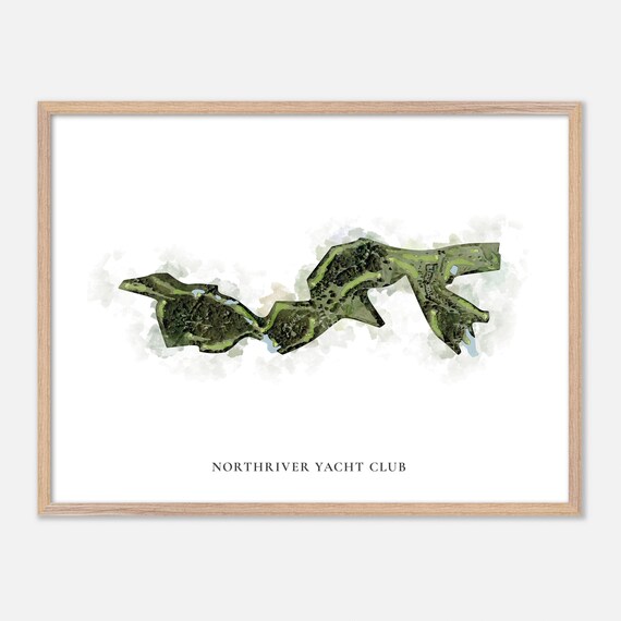 Northriver Yacht Club Tuscaloosa Alabama Watercolor Map Poster
