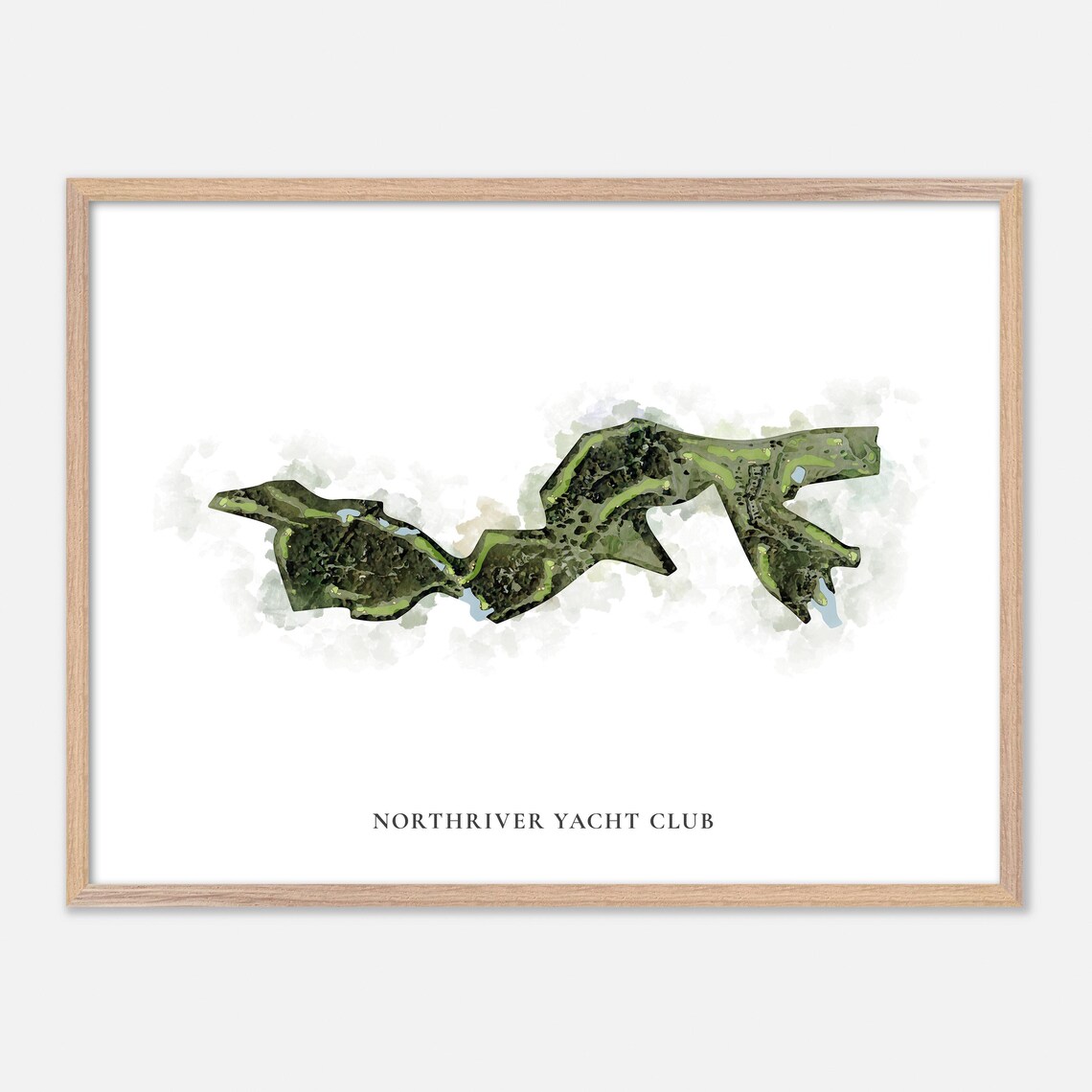 Northriver Yacht Club Tuscaloosa Alabama Watercolor Map Poster