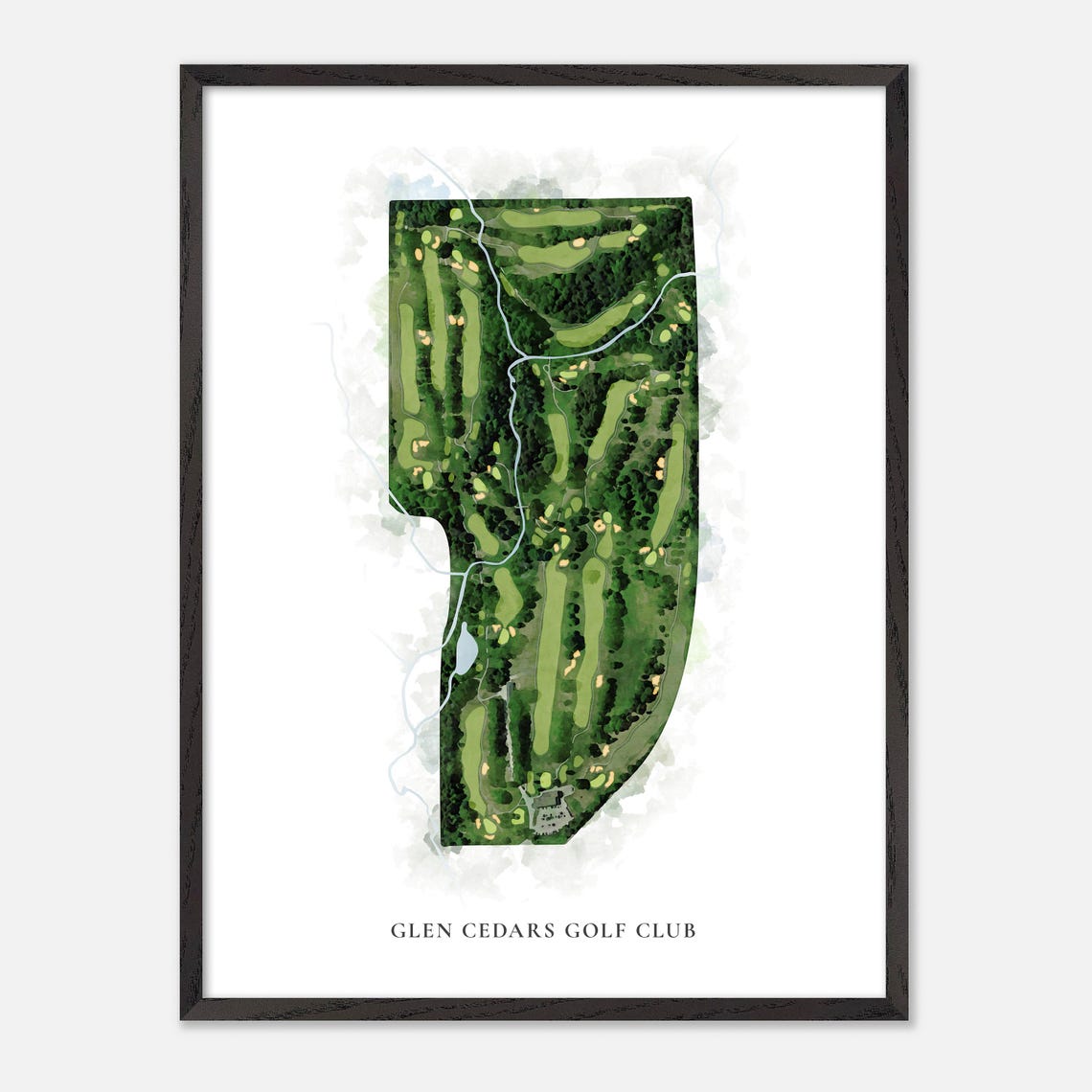 Glen Cedars Golf Club Canada Classic Watercolor Course Map Poster - Image 2