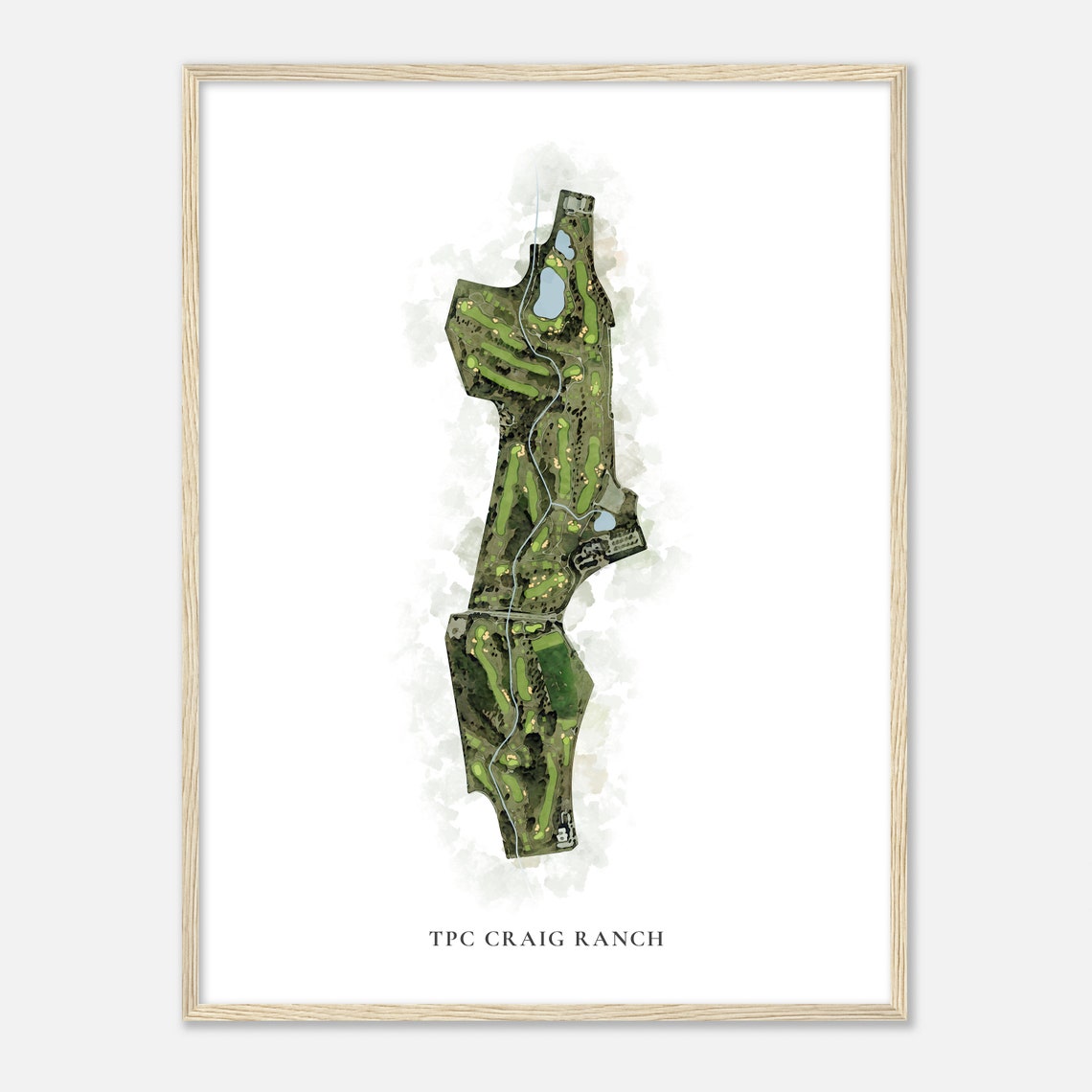 TPC Craig Ranch Minimal Watercolor Golf Course Map Print Gift