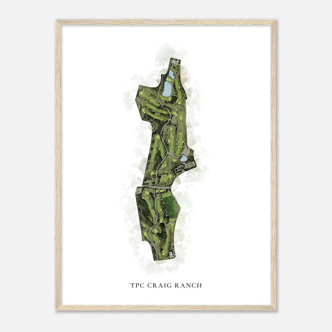 Tpc Craig Ranch Texas Classic Watercolor Map Golfer Gift Golf Wall Art Golf Poster Print Course Layout