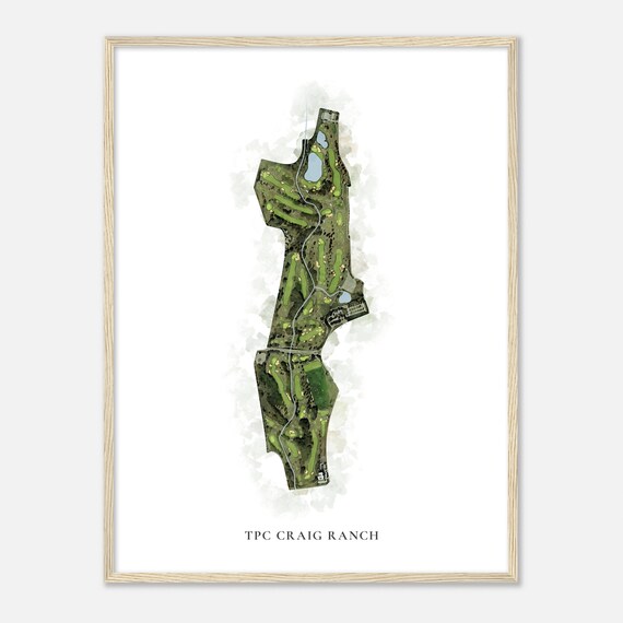 Tpc Craig Ranch Texas Classic Watercolor Map Golfer Gift Golf Wall Art Golf Poster Print Course Layout
