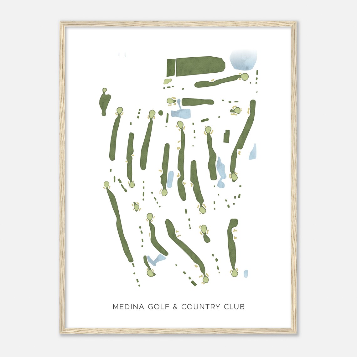 Medina Golf and Country Club Minimalist Watercolor Map Wall Art