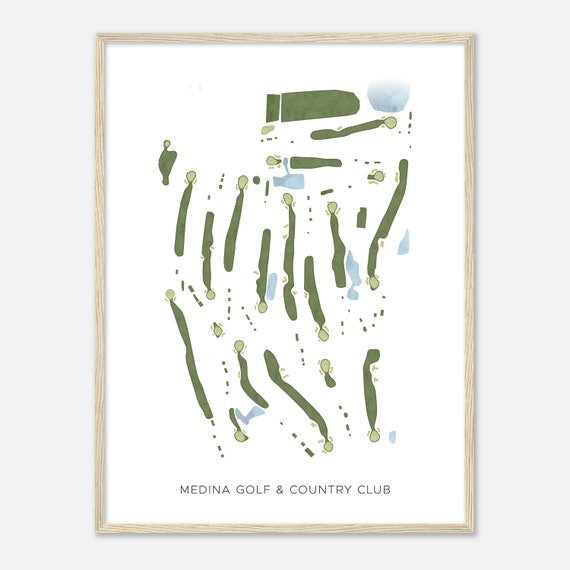 Medina Golf Country Club Minnesota Modern Watercolor Map Golfer Gift Golf Wall Art Golf Poster Print Course Layout