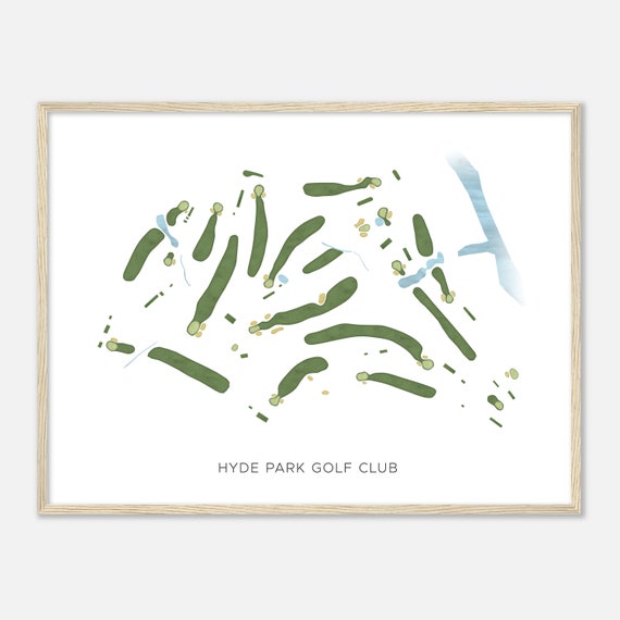 Hyde Park Golf Club Florida Modern Watercolor Map Golfer Gift Golf Wall Art Golf Poster Print Course Layout