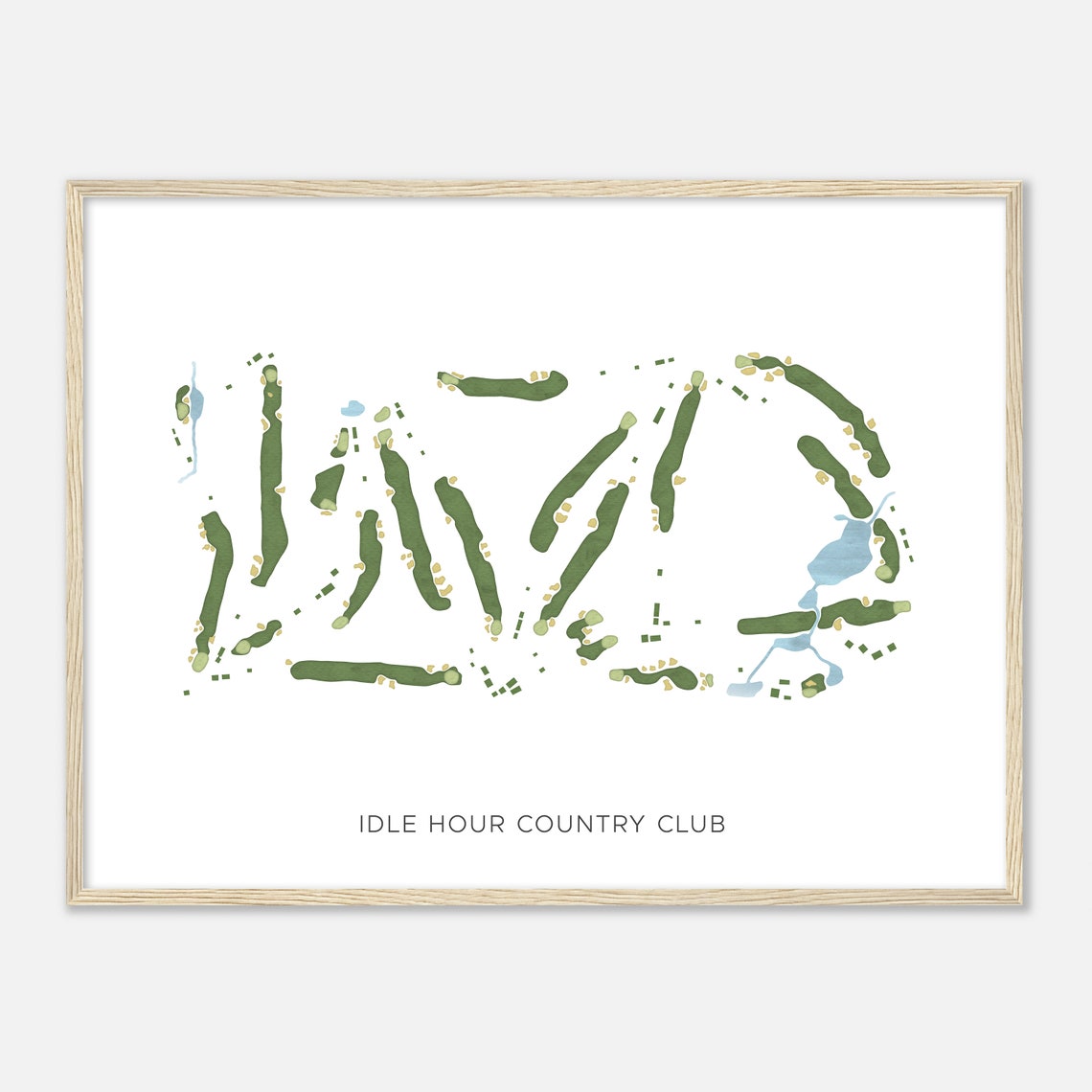 Idle Hour Country Club Watercolor Golf Course Map Golf Poster - Image 2