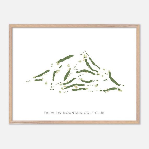 Fairview Mountain Golf Club Oliver Canada Modern Watercolor Golf Map Poster