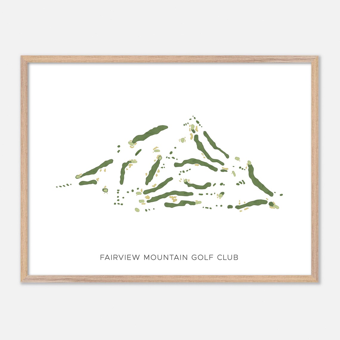Fairview Mountain Golf Club Oliver Canada Modern Watercolor Golf Map Poster