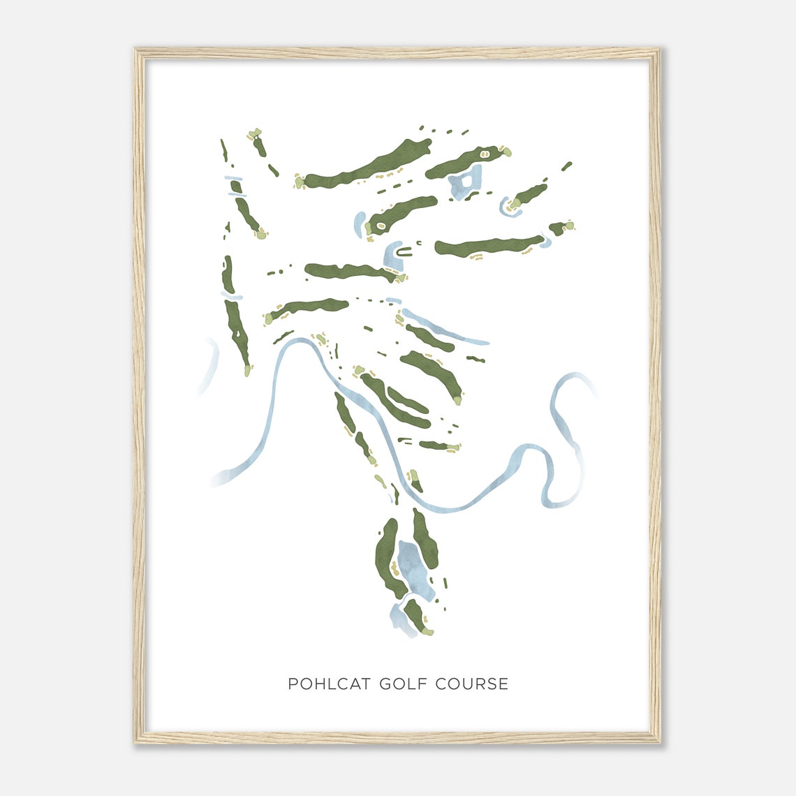 Pohlcat Golf Course Michigan Modern Watercolor Map Golfer Gift Golf Wall Art Golf Poster Print Course Layout - Image 2